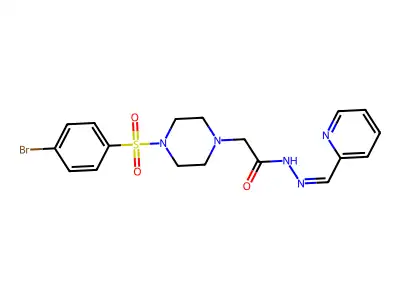 2-{4-[(4-bromophenyl)sulfonyl]piperazin-1-yl}-N'-[(E)-pyridin-2-ylmethylidene]acetohydrazide structure