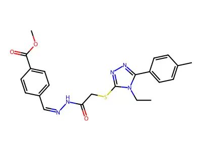 methyl 4-[(E)-[[2-[[4-ethyl-5-(4-methylphenyl)-1,2,4-triazol-3-yl]sulfanyl]acetyl]hydrazinylidene]methyl]benzoate structure