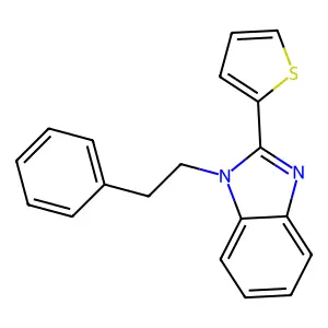1-phenethyl-2-(thiophen-2-yl)-1H-benzo[d]imidazole structure