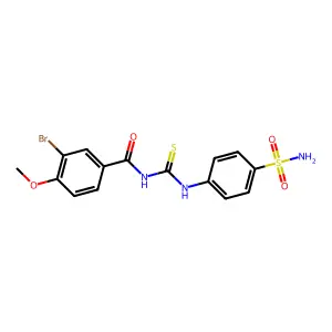 3-bromo-4-methoxy-N-((4-sulfamoylphenyl)carbamothioyl)benzamide structure