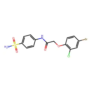 2-(4-bromo-2-chlorophenoxy)-N-(4-sulfamoylphenyl)acetamide structure