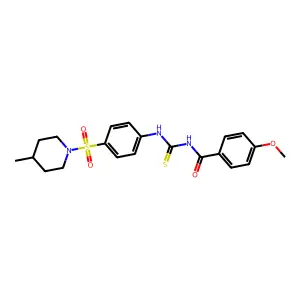 4-methoxy-N-((4-((4-methylpiperidin-1-yl)sulfonyl)phenyl)carbamothioyl)benzamide structure