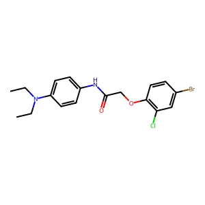 2-(4-bromo-2-chlorophenoxy)-N-[4-(diethylamino)phenyl]acetamide structure