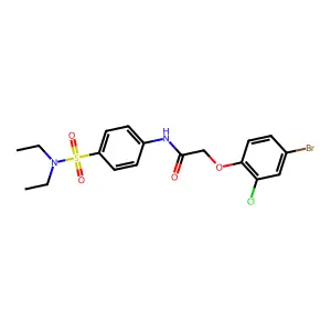 2-(4-bromo-2-chlorophenoxy)-N-[4-(diethylsulfamoyl)phenyl]acetamide structure