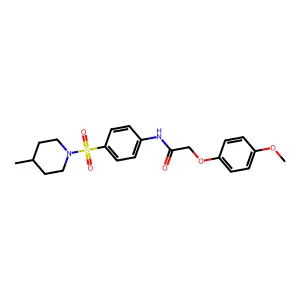 2-(4-methoxyphenoxy)-N-{4-[(4-methyl-1-piperidinyl)sulfonyl]phenyl}acetamide structure
