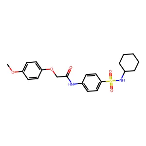 N-[4-(cyclohexylsulfamoyl)phenyl]-2-(4-methoxyphenoxy)acetamide structure