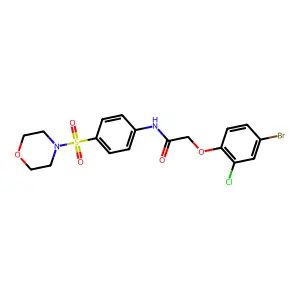 2-(4-bromo-2-chlorophenoxy)-N-(4-morpholin-4-ylsulfonylphenyl)acetamide structure