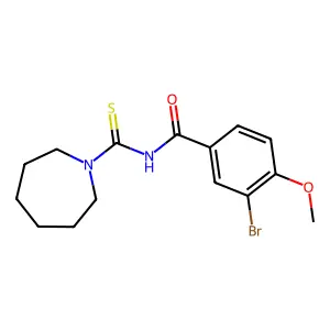 N-(azepane-1-carbothioyl)-3-bromo-4-methoxybenzamide structure