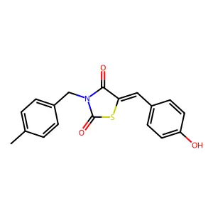 5-(4-Hydroxybenzylidene)-3-(4-methylbenzyl)-1,3-thiazolidine-2,4-dione structure