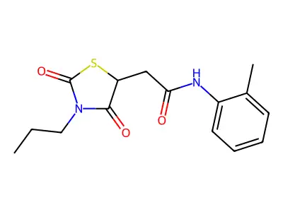 2-(2,4-Dioxo-3-propyl-thiazolidin-5-yl)-N-o-tolyl-acetamide structure