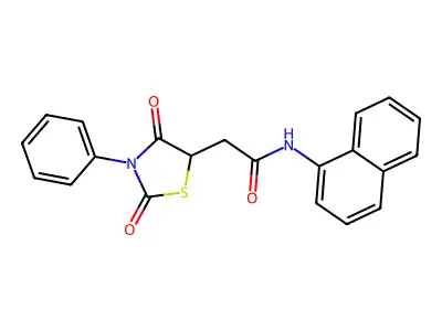 2-(2,4-Dioxo-3-phenyl-thiazolidin-5-yl)-N-naphthalen-1-yl-acetamide structure