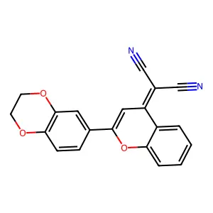 2-[2-(2,3-Dihydro-1,4-benzodioxin-6-yl)chromen-4-ylidene]propanedinitrile structure