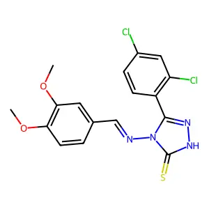 5-(2,4-dichlorophenyl)-4-[(3,4-dimethoxybenzylidene)amino]-4H-1,2,4-triazole-3-thiol structure