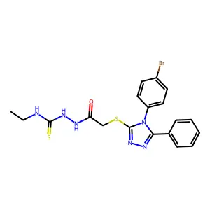 2-({[4-(4-bromophenyl)-5-phenyl-4H-1,2,4-triazol-3-yl]sulfanyl}acetyl)-N-ethylhydrazinecarbothioamide structure