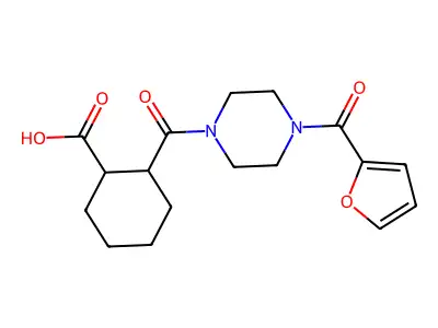 2-[4-(furan-2-carbonyl)piperazine-1-carbonyl]cyclohexane-1-carboxylic Acid structure