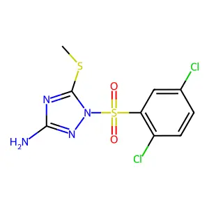 1-((2,5-Dichlorophenyl)sulfonyl)-5-methylthio-1,2,4-triazole-3-ylamine structure