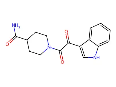 1-[2-(1H-indol-3-yl)-2-oxoacetyl]piperidine-4-carboxamide structure