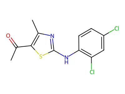 1-(3-((2,4-Dichlorophenyl)amino)-5-methyl-2,4-thiazolyl)ethan-1-one structure