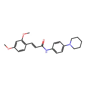 (2E)-3-(2,4-dimethoxyphenyl)-N-[4-(piperidin-1-yl)phenyl]prop-2-enamide structure