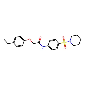 2-(4-ethylphenoxy)-N-[4-(1-piperidinylsulfonyl)phenyl]acetamide structure