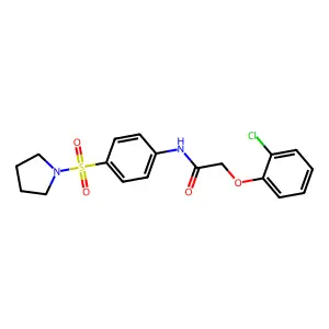 2-(2-chlorophenoxy)-N-[4-(1-pyrrolidinylsulfonyl)phenyl]acetamide structure