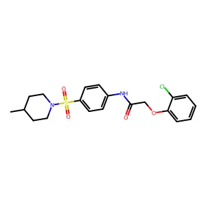 2-(2-chlorophenoxy)-N-{4-[(4-methyl-1-piperidinyl)sulfonyl]phenyl}acetamide structure