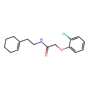 2-(2-chlorophenoxy)-N-[2-(1-cyclohexen-1-yl)ethyl]acetamide structure