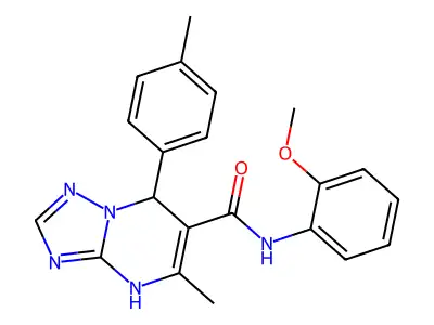 N-(2-methoxyphenyl)-5-methyl-7-(4-methylphenyl)-4,7-dihydro[1,2,4]triazolo[1,5-a]pyrimidine-6-carboxamide structure