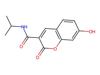 7-hydroxy-2-oxo-N-(propan-2-yl)-2H-chromene-3-carboxamide structure