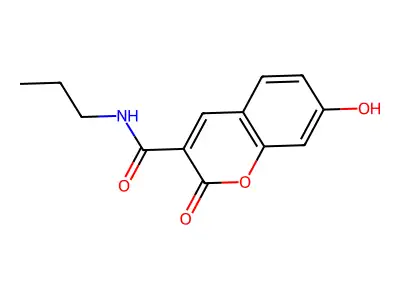 7-hydroxy-2-oxo-N-propyl-2H-chromene-3-carboxamide structure