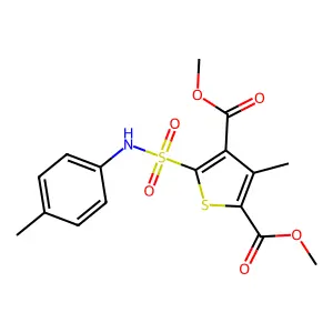 Dimethyl 3-methyl-5-[(4-methylphenyl)sulfamoyl]thiophene-2,4-dicarboxylate structure