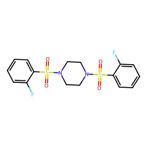 1,4-Bis[(2-fluorophenyl)sulfonyl]piperazine structure