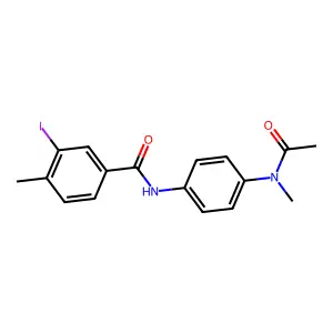 N-{4-[acetyl(methyl)amino]phenyl}-3-iodo-4-methylbenzamide structure