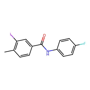 N-(4-fluorophenyl)-3-iodo-4-methylbenzamide structure
