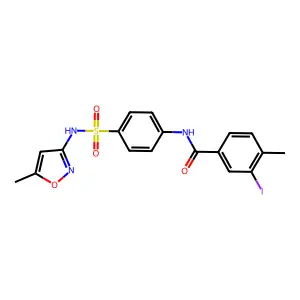 3-iodo-4-methyl-N-(4-{[(5-methyl-3-isoxazolyl)amino]sulfonyl}phenyl)benzamide structure