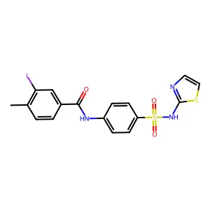 3-iodo-4-methyl-N-(4-(N-(thiazol-2-yl)sulfamoyl)phenyl)benzamide structure