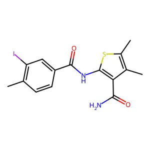 2-[(3-Iodo-4-methylbenzoyl)amino]-4,5-dimethyl-3-thiophenecarboxamide structure