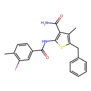 5-Benzyl-2-[(3-iodo-4-methylbenzoyl)amino]-4-methylthiophene-3-carboxamide structure
