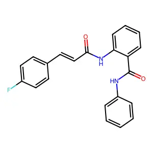 2-[[(E)-3-(4-fluorophenyl)prop-2-enoyl]amino]-N-phenylbenzamide structure