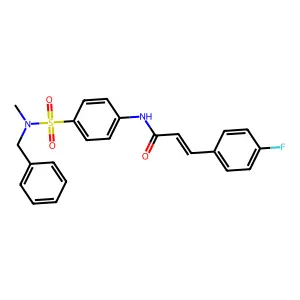(E)-N-[4-[benzyl(methyl)sulfamoyl]phenyl]-3-(4-fluorophenyl)prop-2-enamide structure