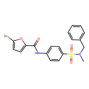N-(4-{[benzyl(methyl)amino]sulfonyl}phenyl)-5-bromo-2-furamide structure