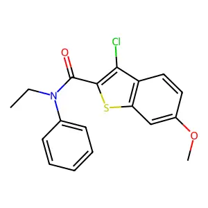 3-chloro-N-ethyl-6-methoxy-N-phenyl-1-benzothiophene-2-carboxamide structure