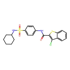 3-chloro-N-[4-(cyclohexylsulfamoyl)phenyl]-1-benzothiophene-2-carboxamide structure