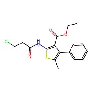 Ethyl 2-(3-chloropropanamido)-5-methyl-4-phenylthiophene-3-carboxylate structure