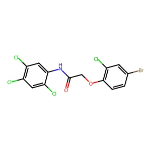 2-(4-bromo-2-chlorophenoxy)-N-(2,4,5-trichlorophenyl)acetamide structure