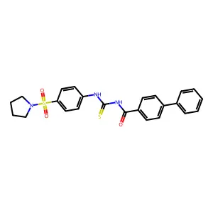 4-[({[4-(pyrrolidin-1-ylsulfonyl)anilino]carbothioyl}amino)carbonyl]-1,1'-biphenyl structure