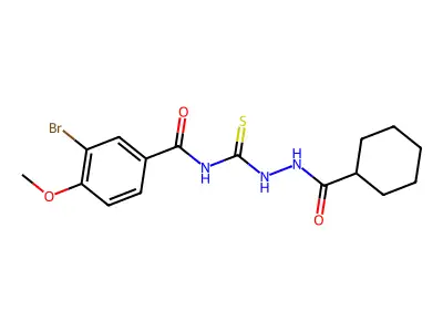 3-bromo-N-[(cyclohexanecarbonylamino)carbamothioyl]-4-methoxybenzamide structure