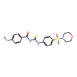 4-methoxy-N-((4-(morpholinosulfonyl)phenyl)carbamothioyl)benzamide structure