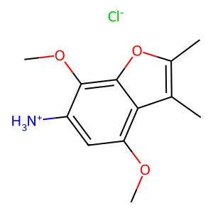 4,7-Dimethoxy-2,3-dimethyl-1-benzofuran-6-amine--hydrogen chloride (1/1) structure