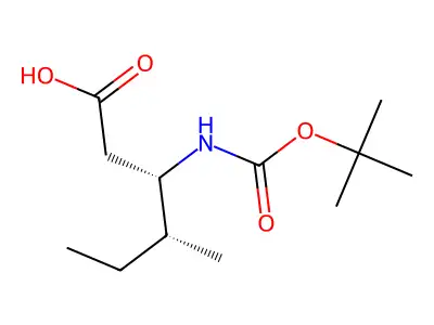Boc-beta-HoIle-OH Boc-L-beta-homoisoleucine structure